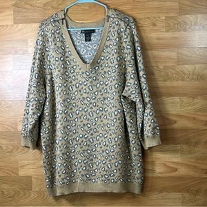 Leopard Print V-Neck Sweater